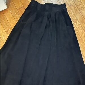 Cedars Black Suede Midi Skirt
